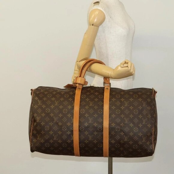 LOUIS VUITTON Monogram Keepall Bandouliere 55 Boston Bag M41414 LV Auth 138604 - Picture 3 of 16